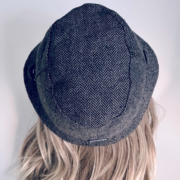 ROXY Tweed Bucket Hat grey buttons size S/M - Picture 5 of 12